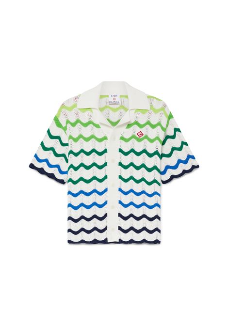 Camicia con logo CASABLANCA KIDS | KSP26KW96902GRADIENT WAVE